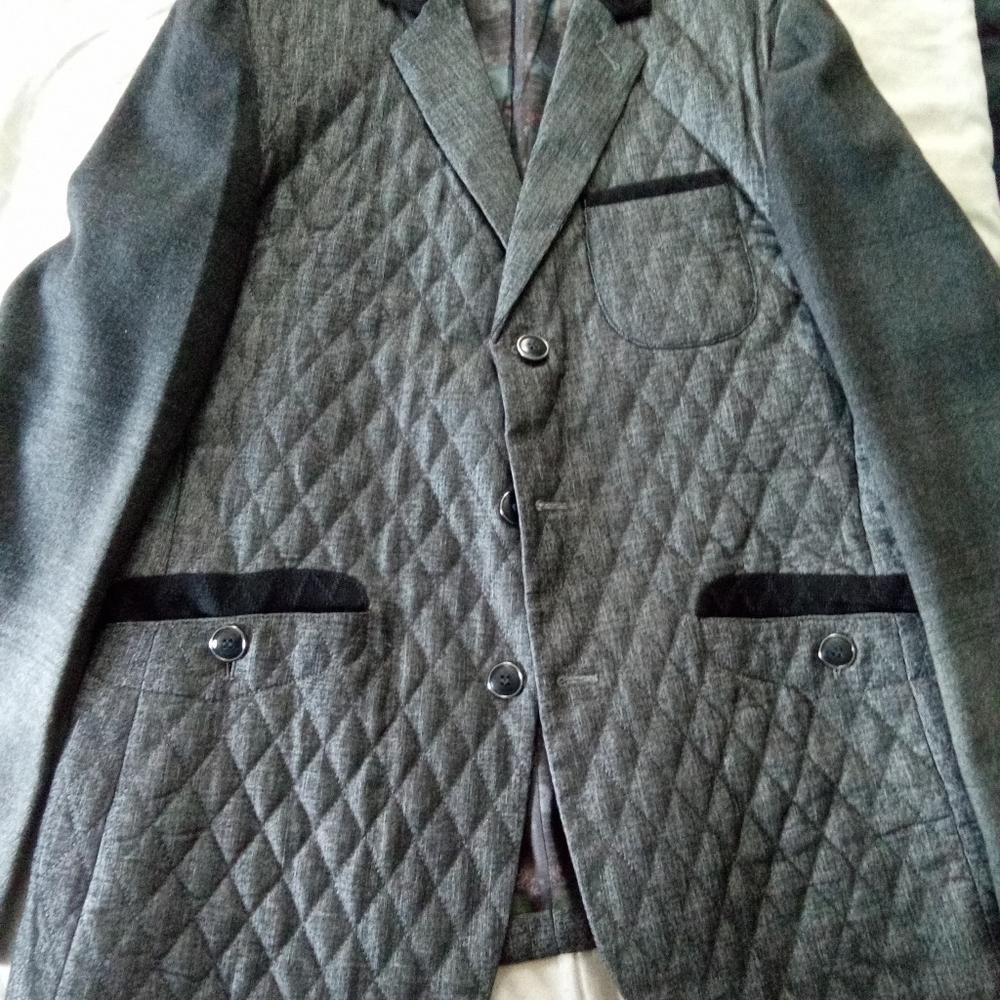 BARBAS DESIGN QUILTED VELVET COLLER SPORTS BLAZER